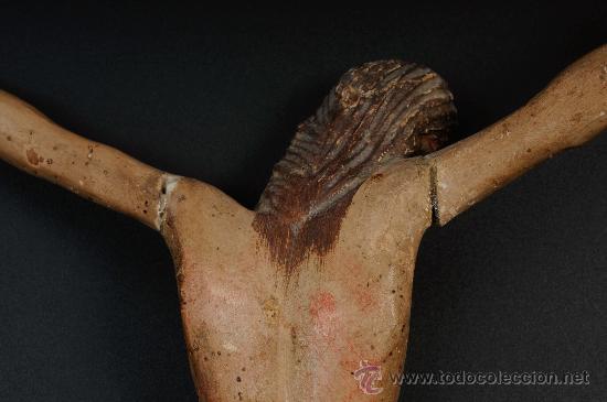 Arte: Cristo en madera tallada con restos de policromía, finales S.XVIII - Foto 8 - 28980333